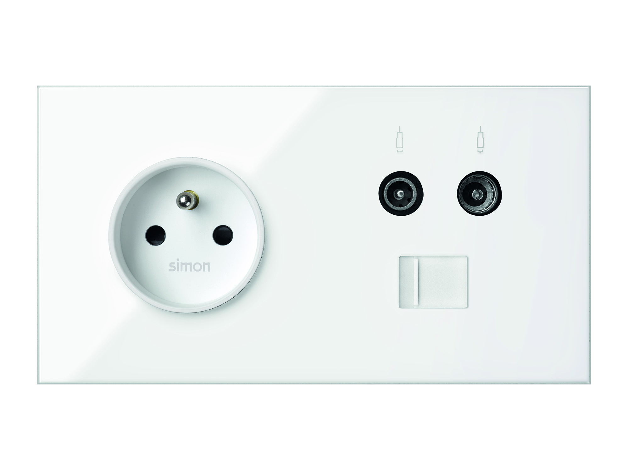 Zestaw - 1 gniazdo + 1 TV + 1 RJ45 biały