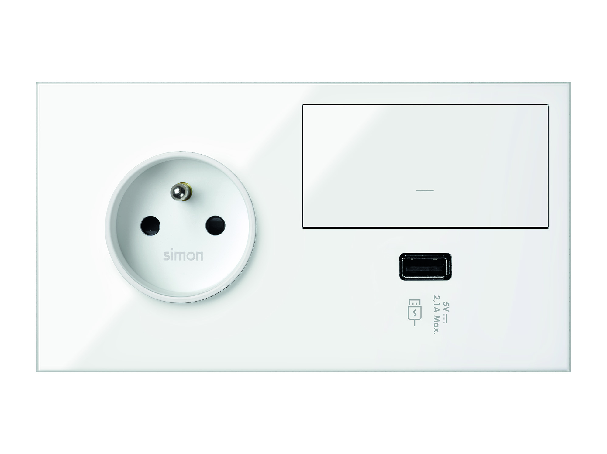 Zestaw - 1 gniazdo + 1 łącznik + 1 ładowarka USB (lewa strona)