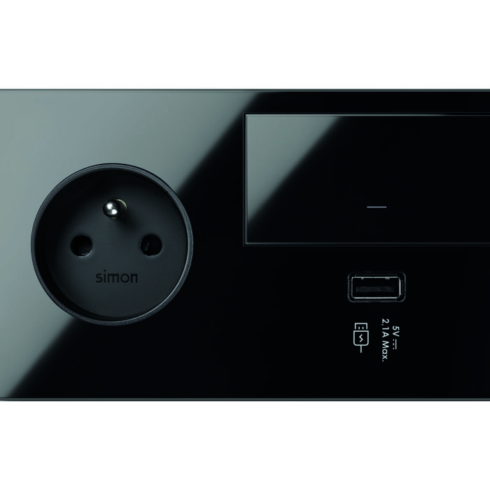 Zestaw -1 gniazdo + 1 ściemniacz + 1 ładowarka USB (lewa strona)