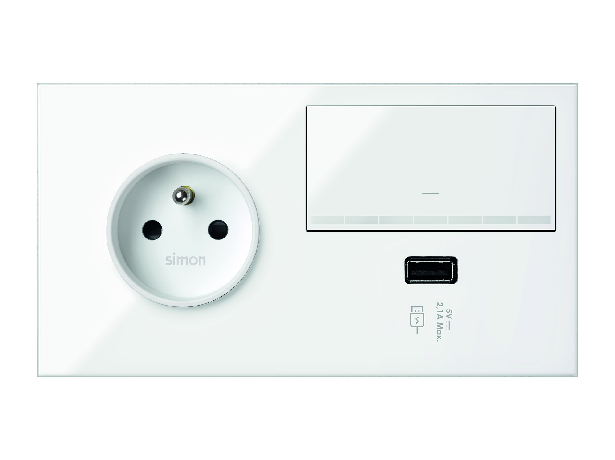 Zestaw - 1 gniazdo + 1 ściemniacz + 1 ładowarka USB (lewa strona)