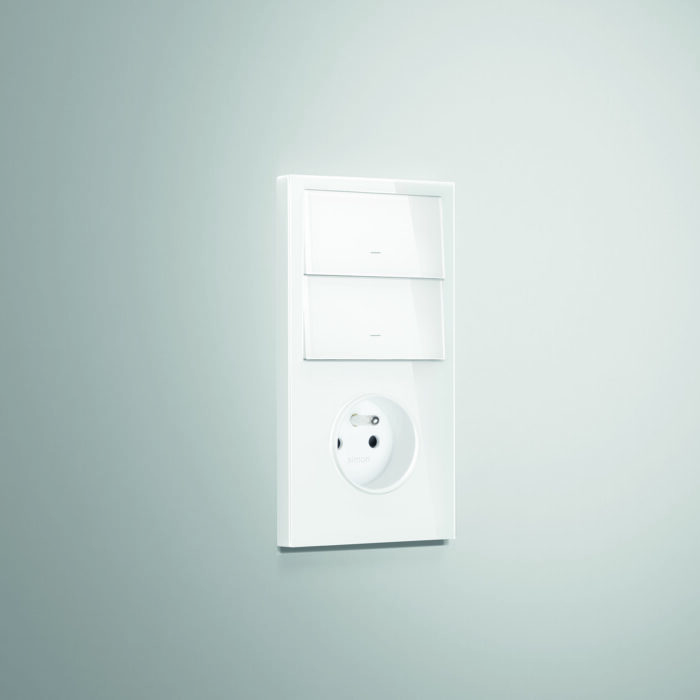 Zestaw - 1 gniazdo + 2 łączniki, biały