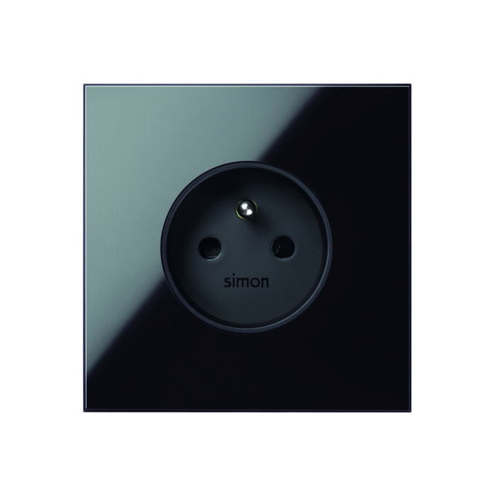 Zestaw - 1 gniazdo zasilające, czarny