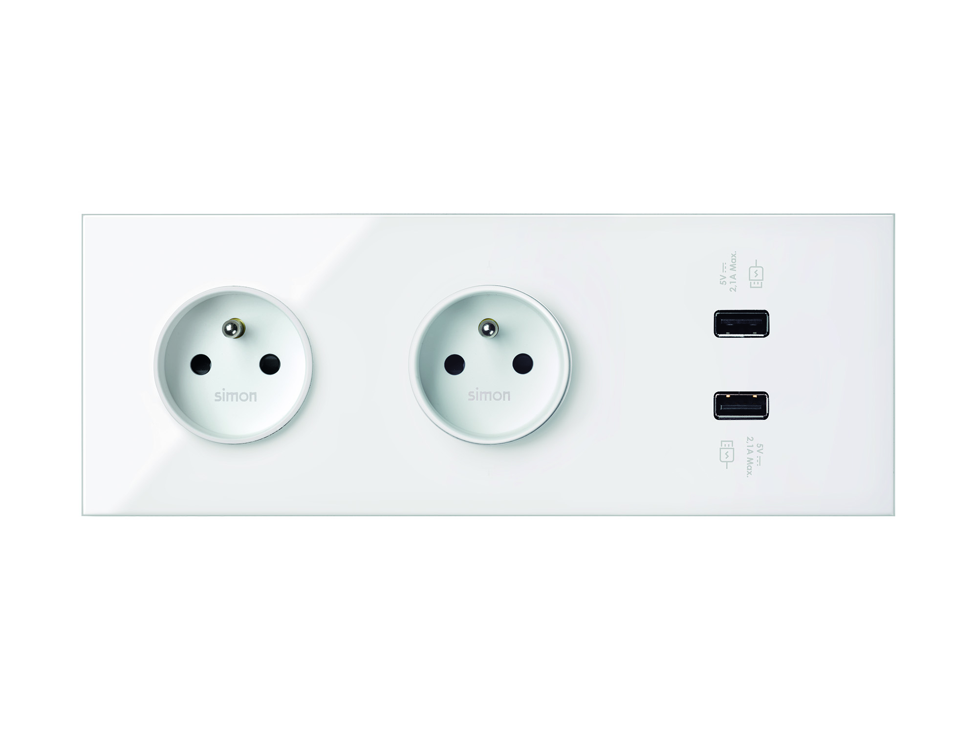 Zestaw - 2 gniazda + 1 podwójna ładowarka USB