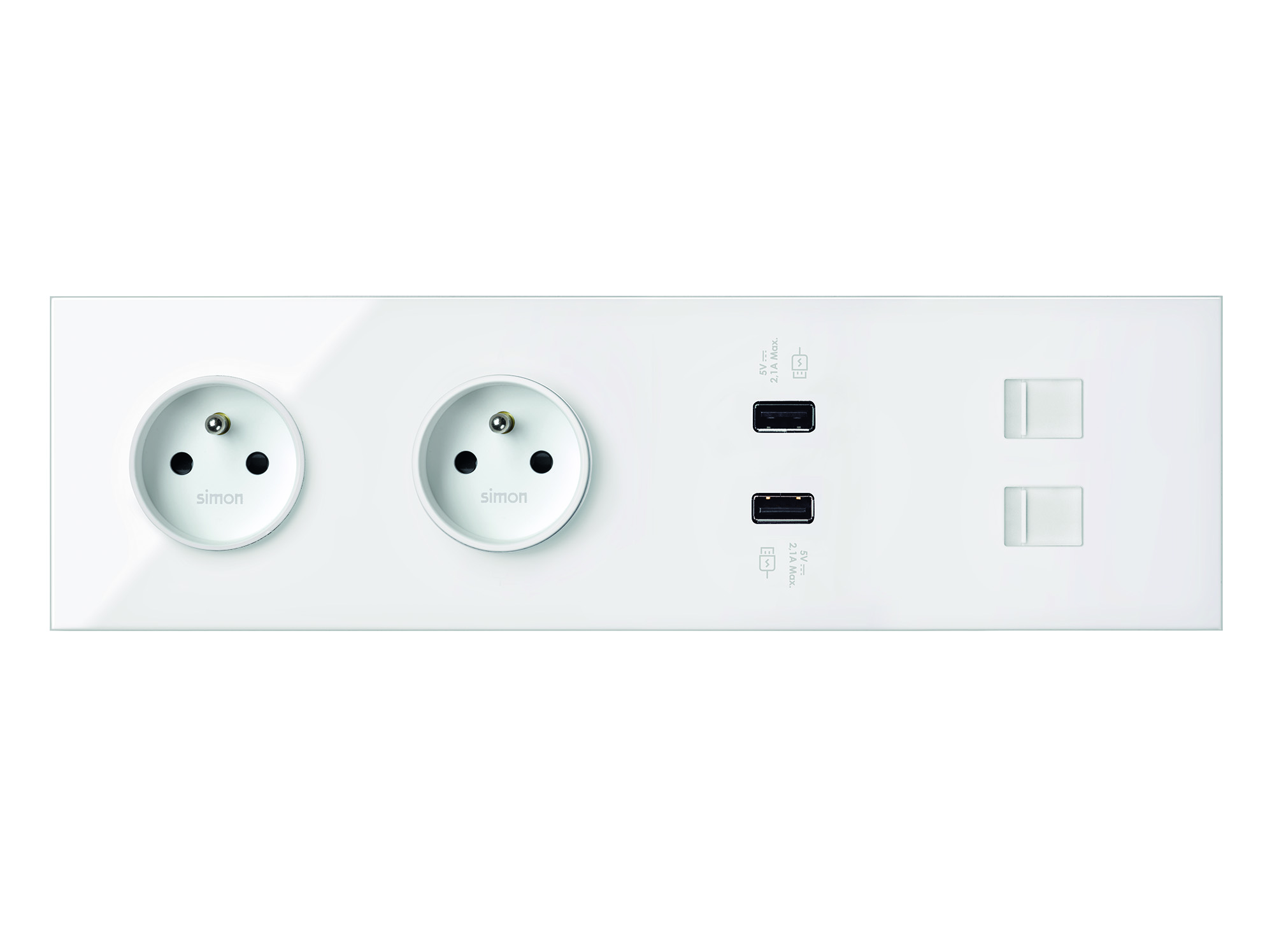 Zestaw - 2 gniazda + 2x1 ładowarka USB + 2x RJ45