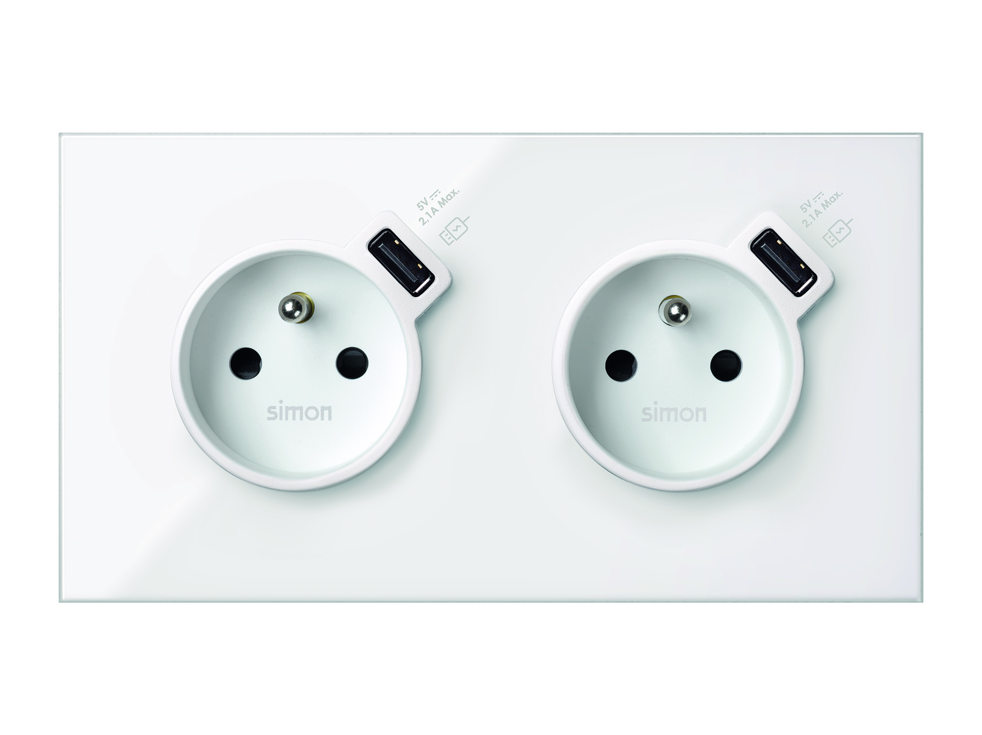 Zestaw - 2 gniazda z 2 zintegrowanymi ładowarkami USB SmartCharge