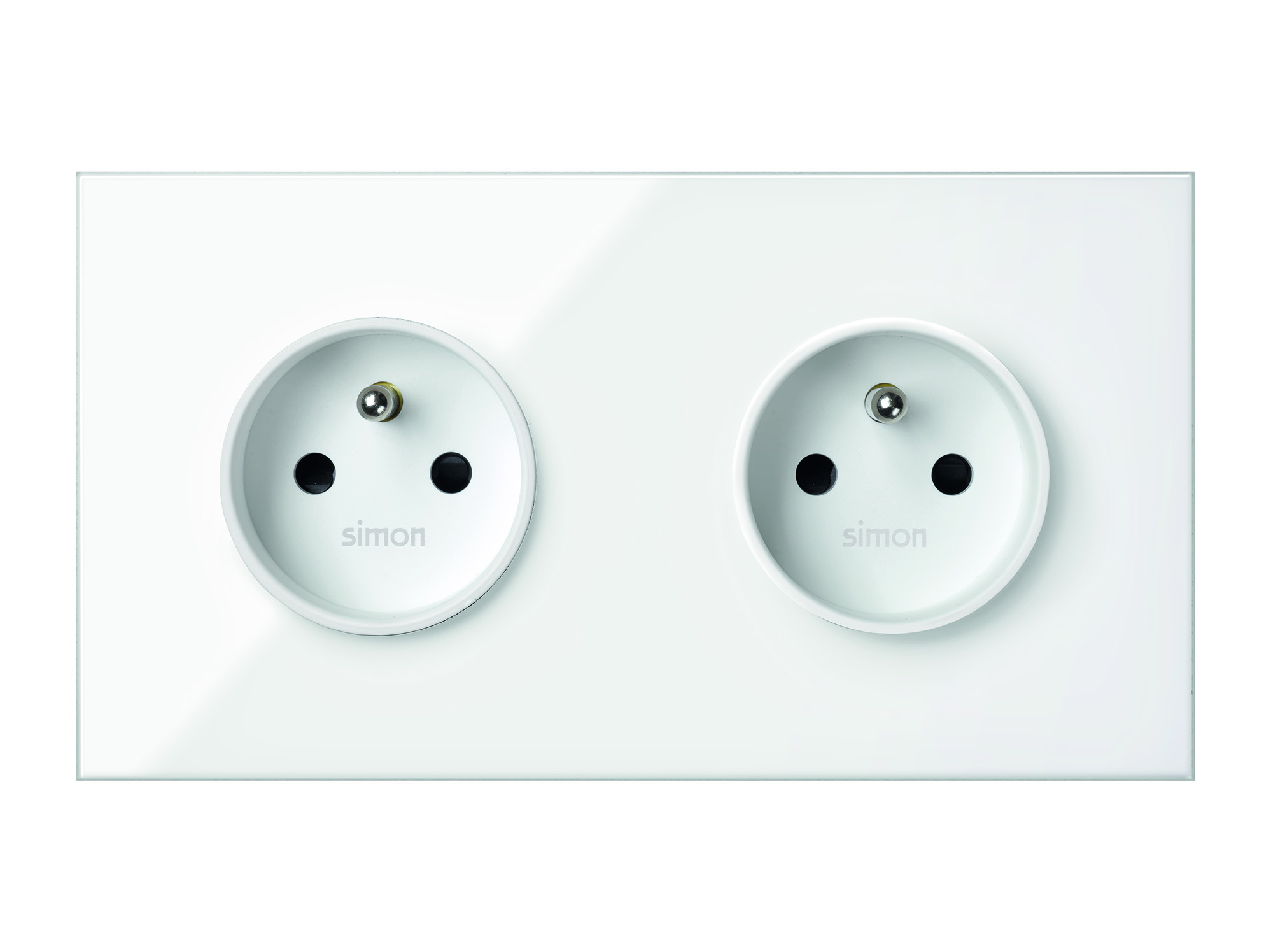Zestaw 2-krotny 2 gniazda zasilające, biały